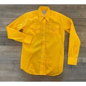 Rockmount Ranch Wear Womens M Western Shirt Cowboy Pearl Snap Gold